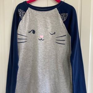 Jumping Beans Cat Floppy Ears Long Sleeve Shirt  - Girls Size 6X
